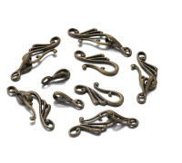 Замочек крючок d-8,0 мм. L-25мм. Цвет металла: бронза. Упаковка (10 шт.) 57999-b 